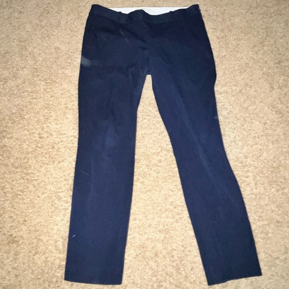 J.Crew size 8 navy straight leg pants 3/4 - Picture 1 of 6